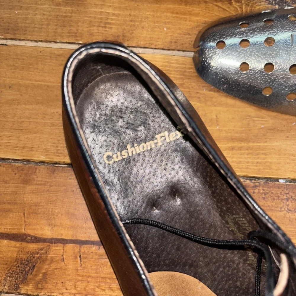 Cushion Flex Derby Shoes Mens 9 2E Brown Leather Union Made‎ USA Apron Toe 818
